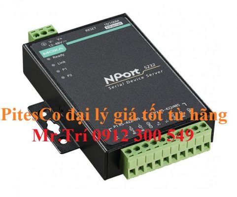 NPort 5232 MOXA Vietnam Taiwan Origin -  Đại lý MOXA tại Việt Nam - 2-port RS-422/485 device server with 2 kV optical isolation