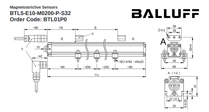 cảm biến vị trí BTL5-E10-M0200-P-S32 Balluff tại Việt Nam BTL01P0 position sensors - Pitesco đại lý cảm biến vị trí Balluff tại Việt Nam